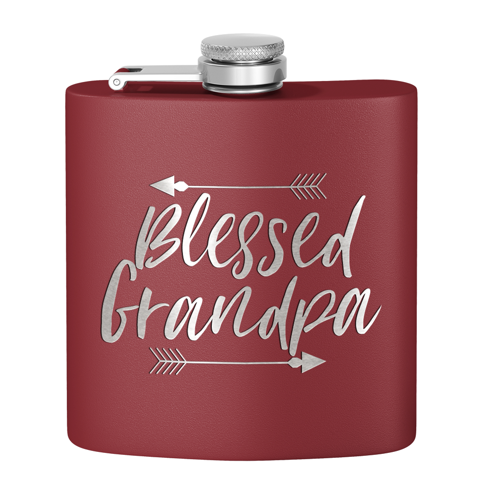 Blessed Grandpa 6 oz Stainless Steel Hip Flask