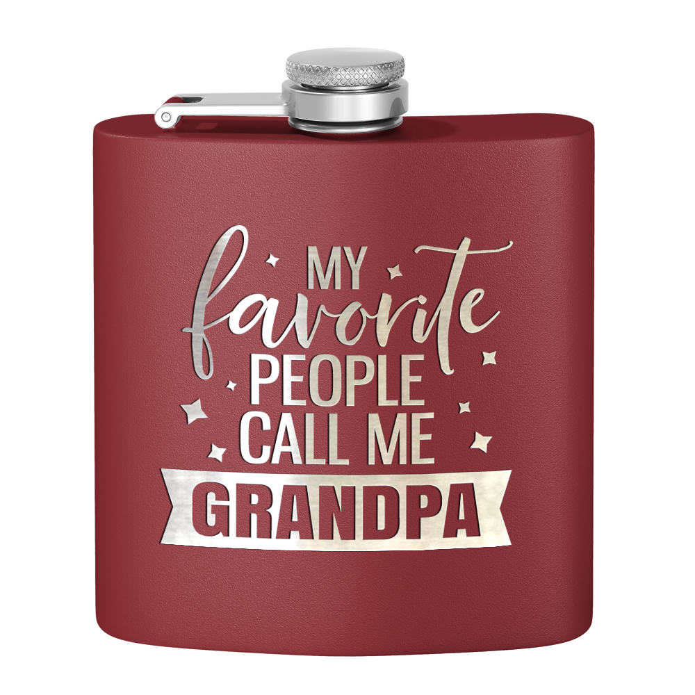 Favorite People Grandpa 6 oz Stainless Steel Hip Flask