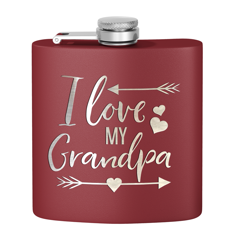 Love Grandpa 6 oz Stainless Steel Hip Flask