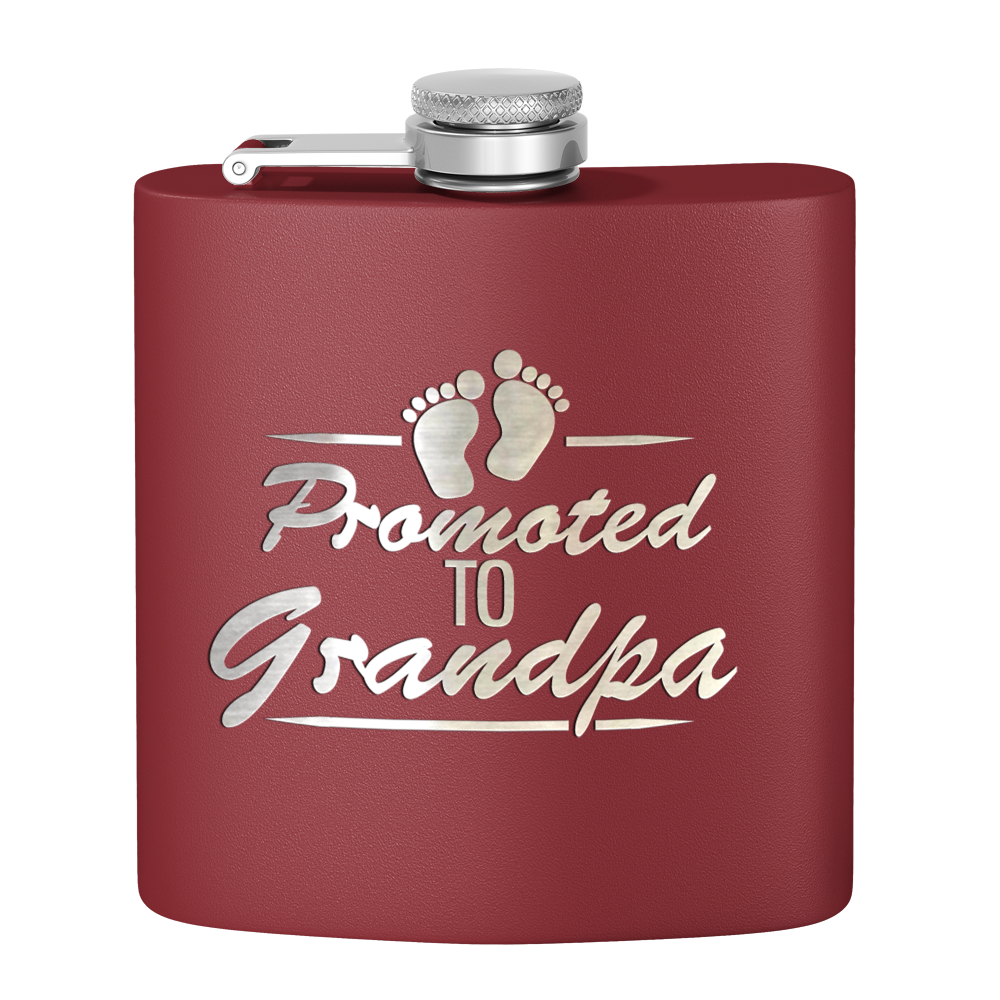Promoted to Grandpa 6 oz Stainless Steel Hip Flask