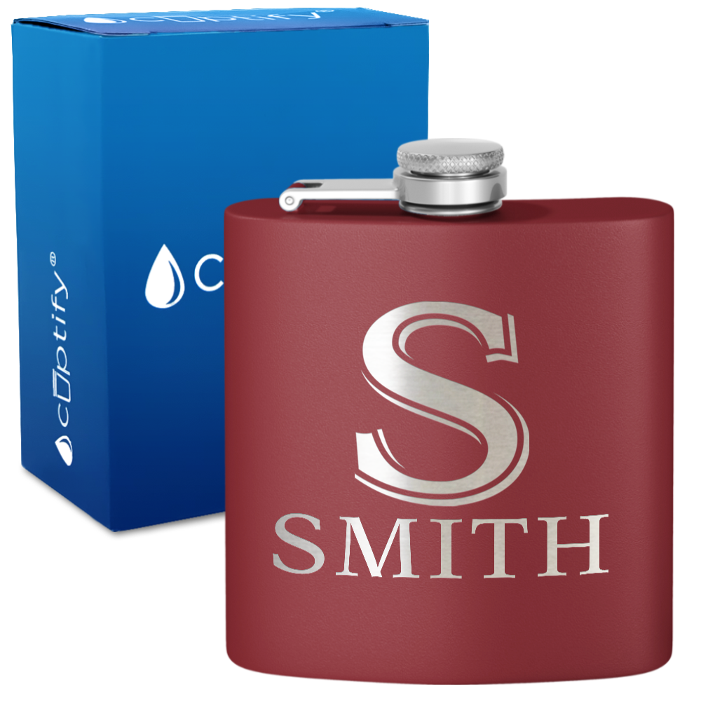 Personalized Monogram Initial and Name 6oz Hip Flask