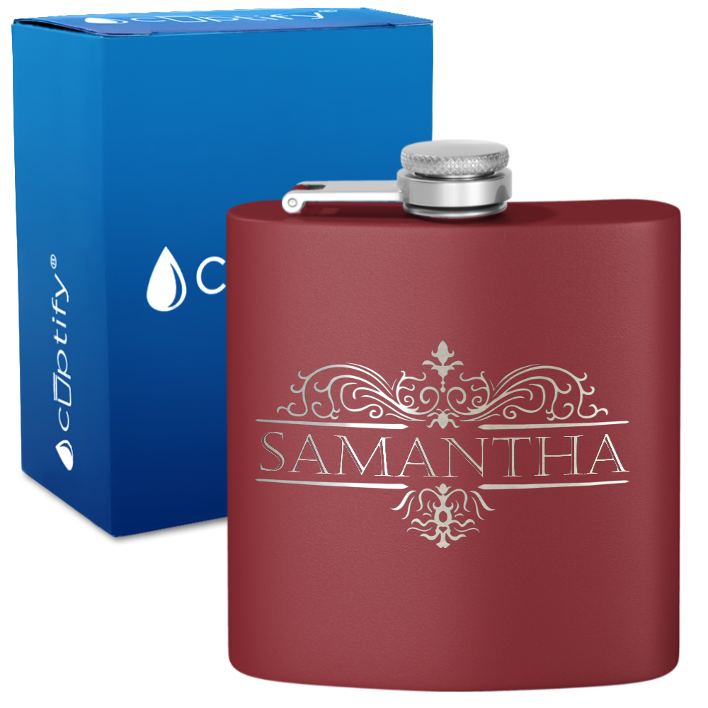 Personalized Vestige Design 6oz Hip Flask