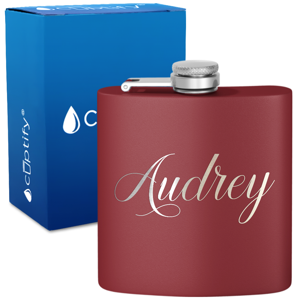 Personalized Audrey Style 6oz Hip Flask