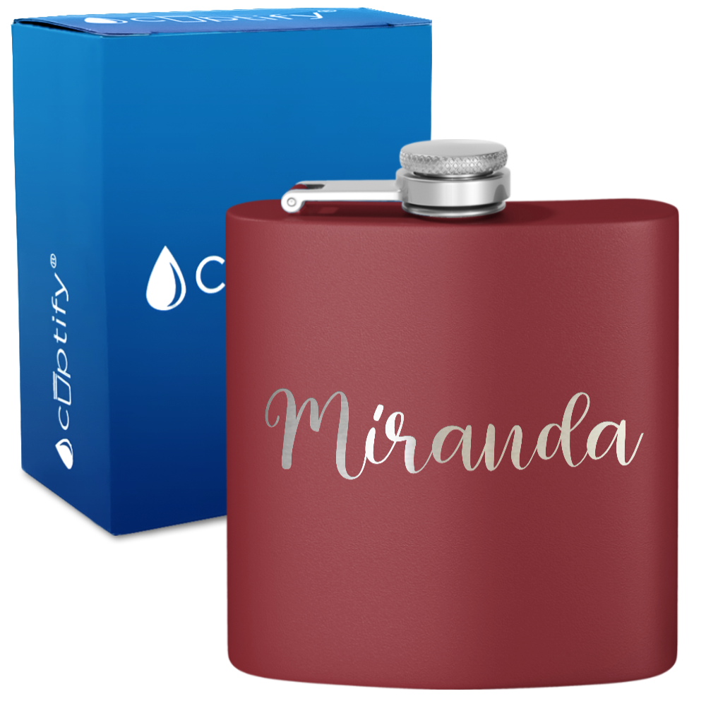 Personalized Miranda Style 6oz Hip Flask
