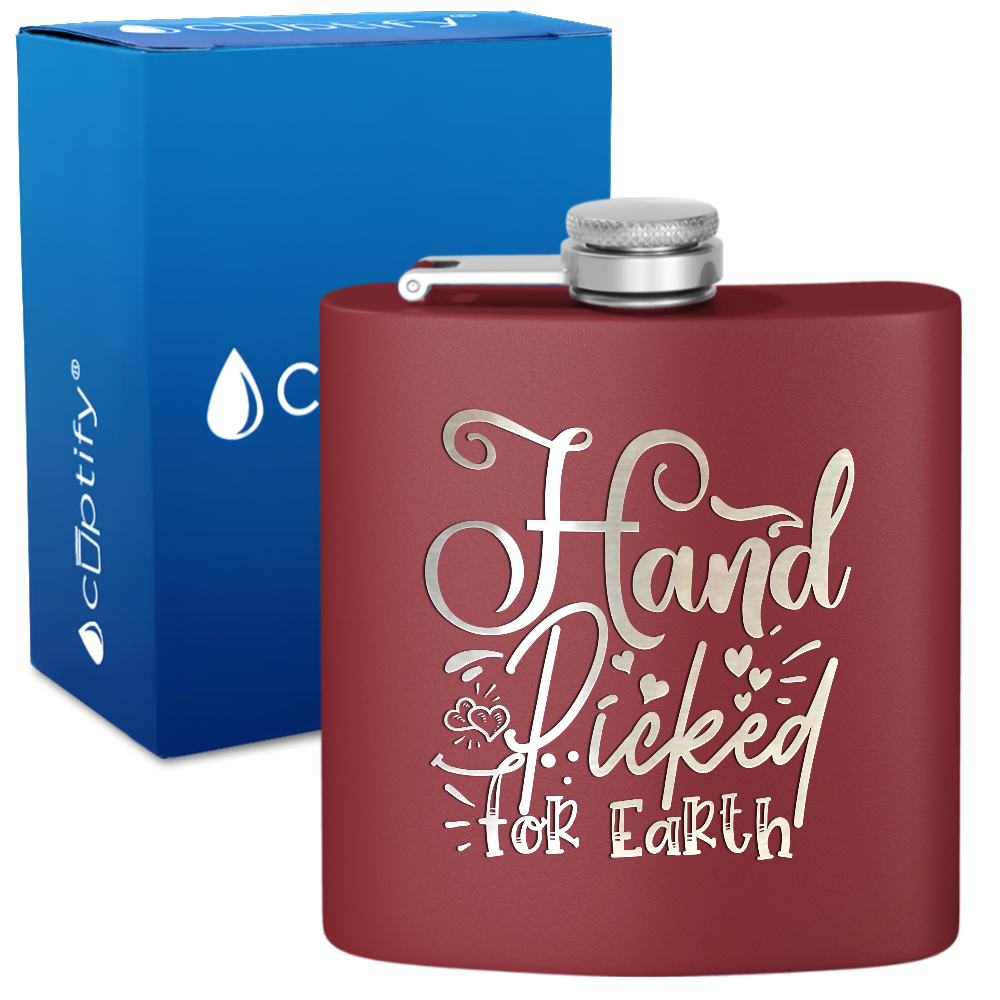 Hand Picked For Earth 6 oz Stainless Steel Hip Flask