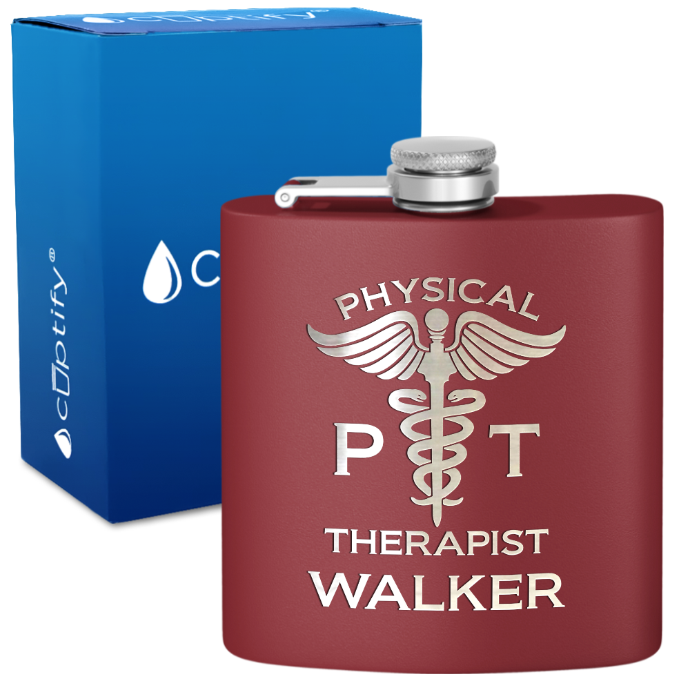 Personalized PT Physical Therapist 6oz Stainless Steel Hip Flask