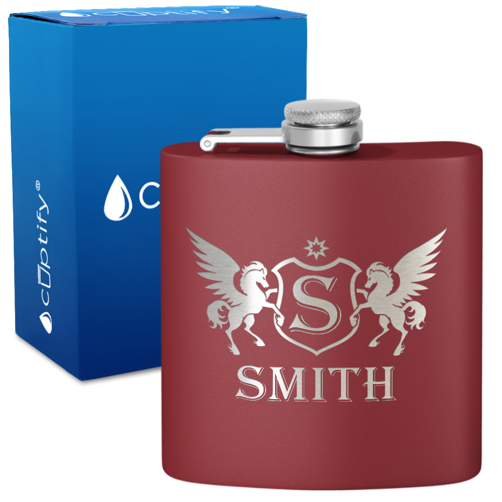 Personalized Pegasus 6oz Hip Flask