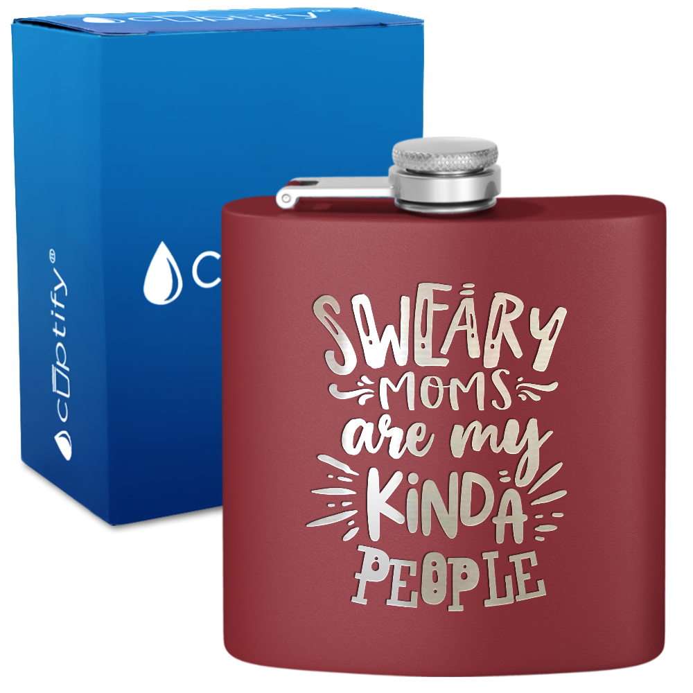 Sweary Moms 6 oz Stainless Steel Hip Flask