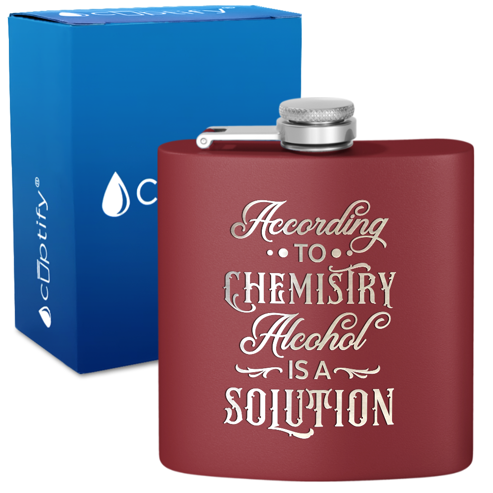 According To Chemistry 6 oz Stainless Steel Hip Flask