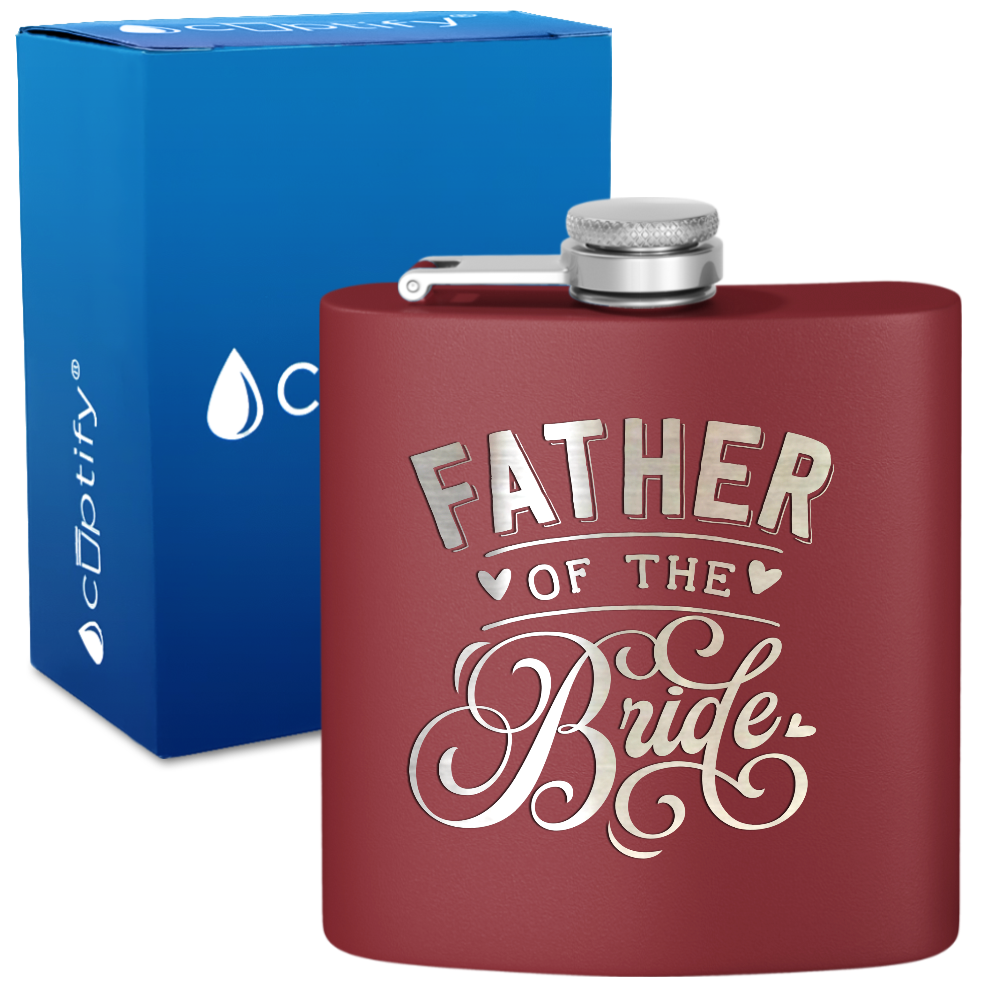Father of the Bride 6 oz Stainless Steel Hip Flask