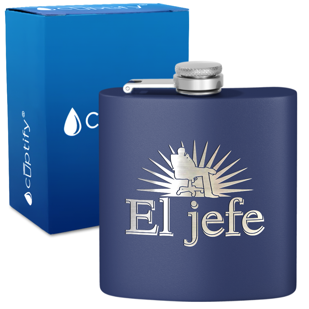 El Jefe 6oz Stainless Steel Hip Flask