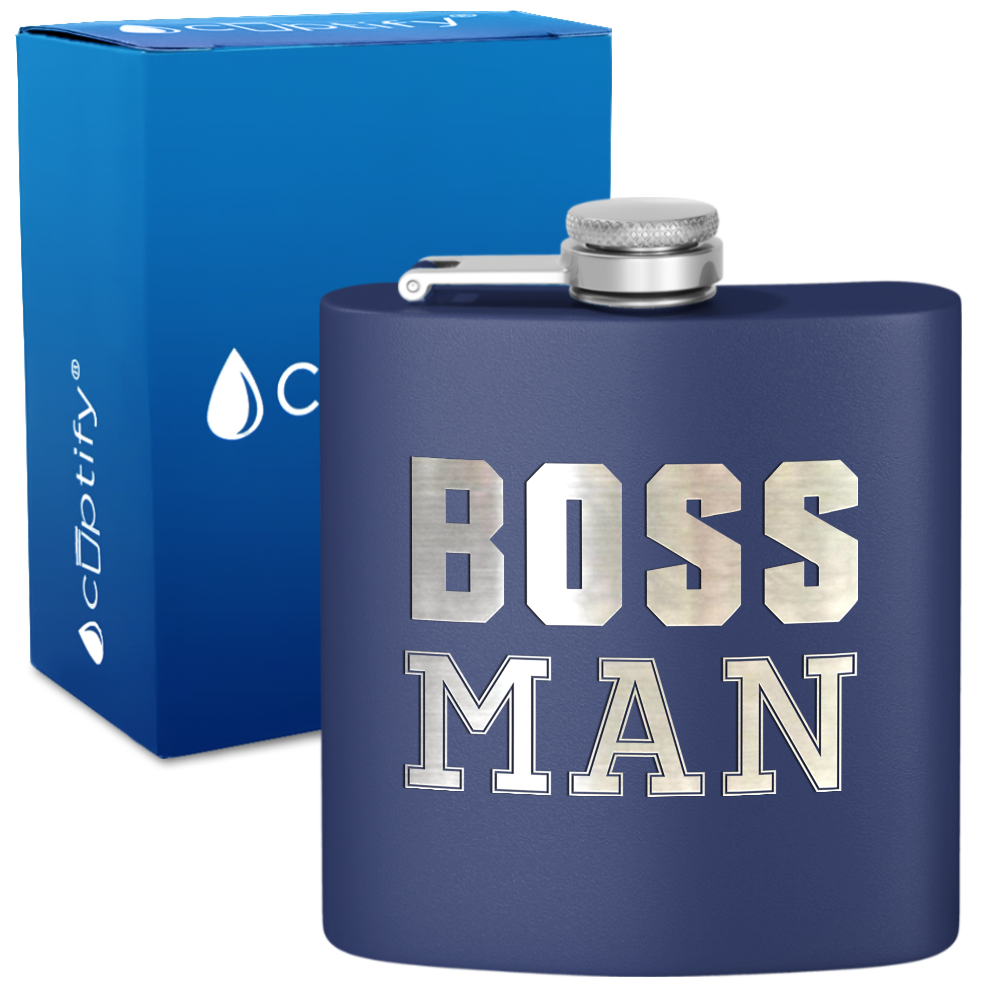 Boss Man 6oz Stainless Steel Hip Flask