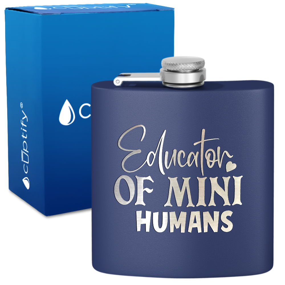 Educator Of Mini Humans 6oz Stainless Steel Hip Flask