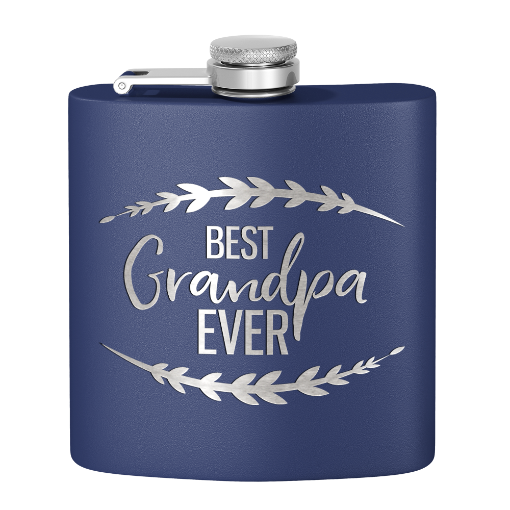 Best Grandpa Ever 6 oz Stainless Steel Hip Flask