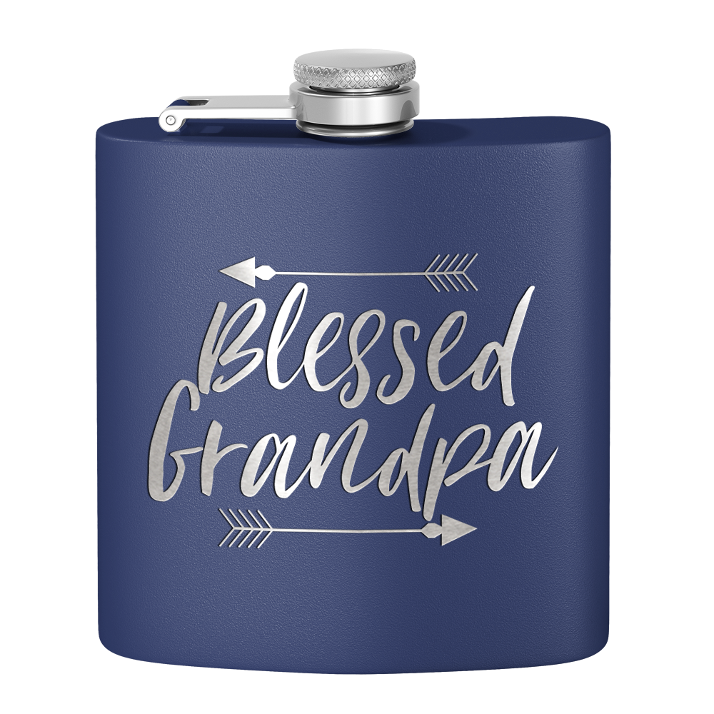 Blessed Grandpa 6 oz Stainless Steel Hip Flask