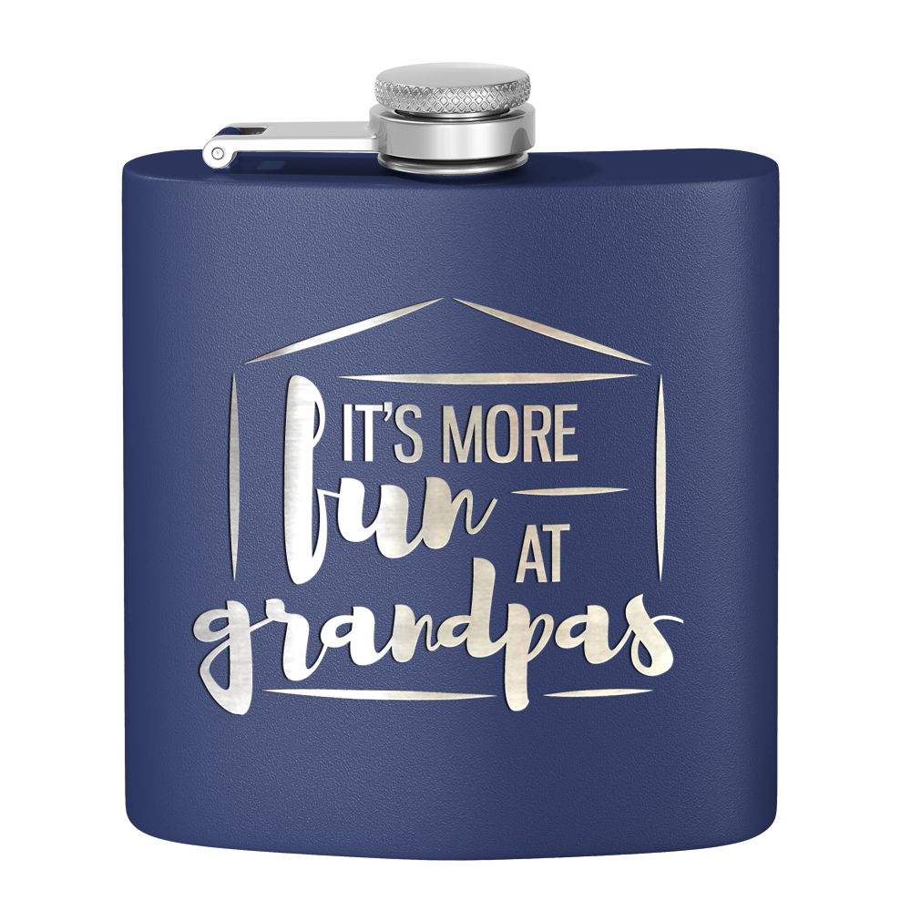 Fun At Grandpas 6 oz Stainless Steel Hip Flask