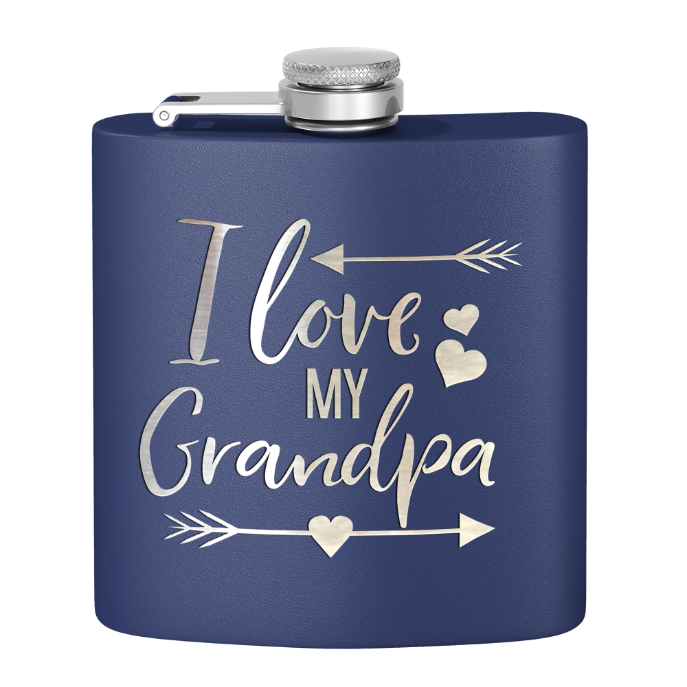 Love Grandpa 6 oz Stainless Steel Hip Flask