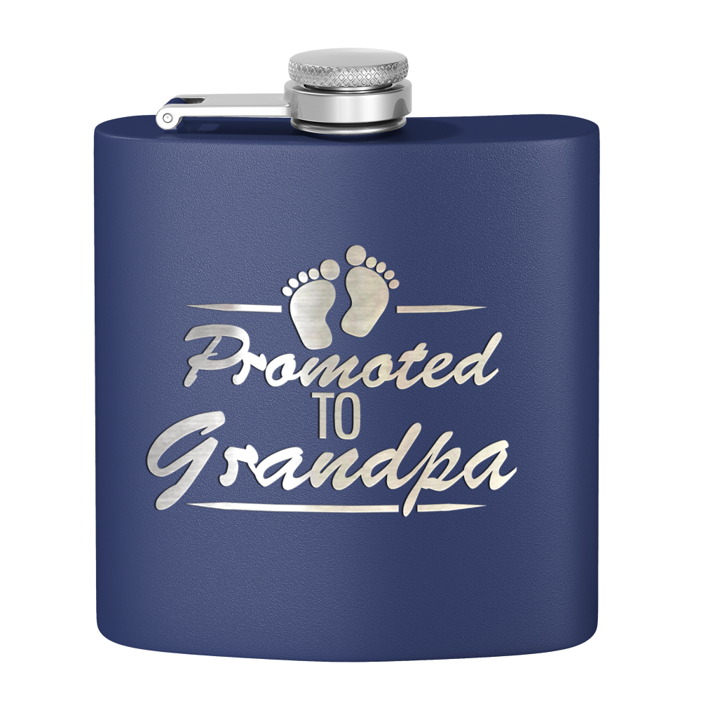 Promoted to Grandpa 6 oz Stainless Steel Hip Flask