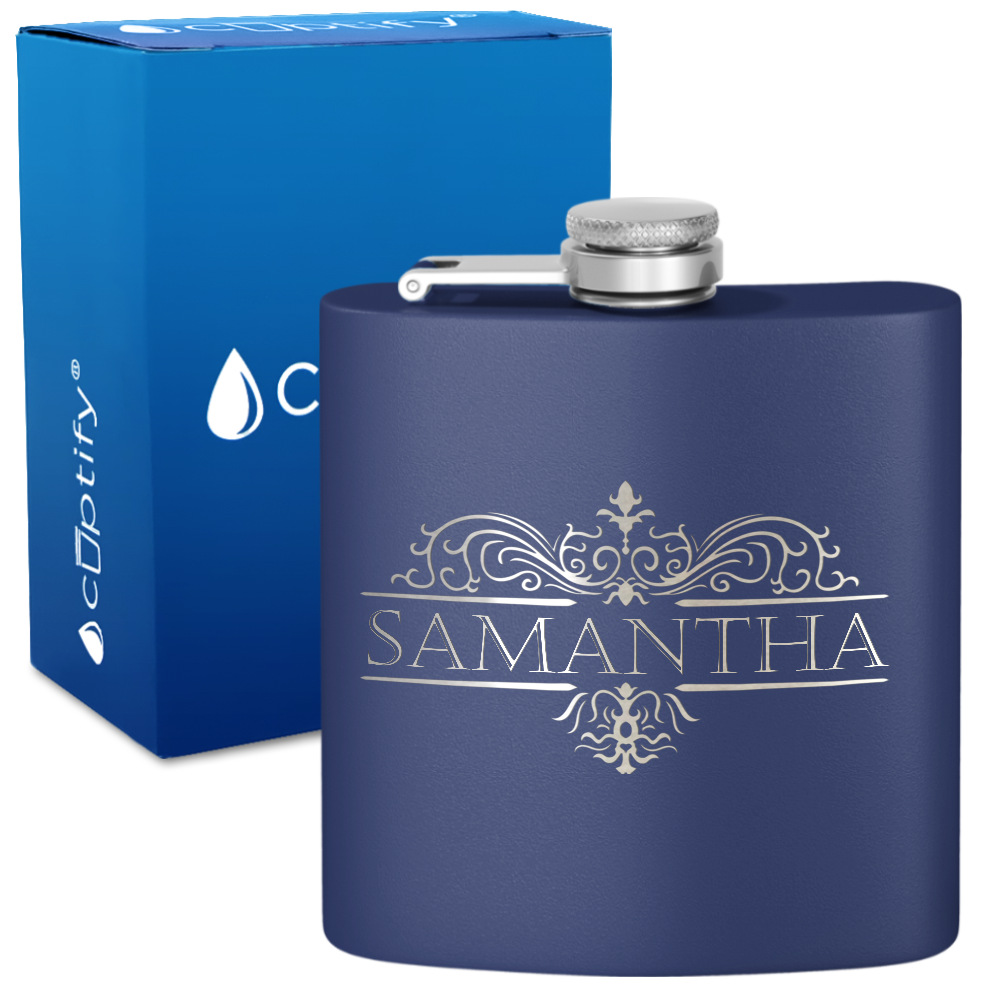 Personalized Vestige Design 6oz Hip Flask