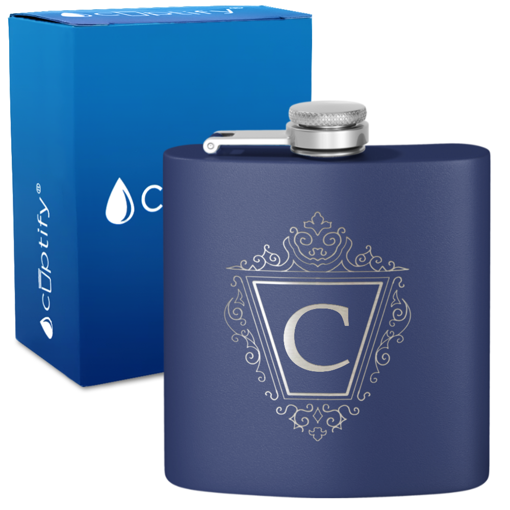 Personalized Classic Crest 6oz Hip Flask