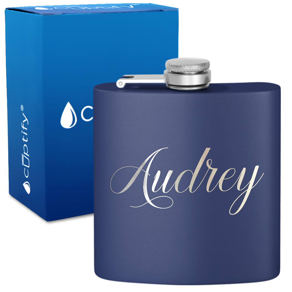 Personalized Audrey Style 6oz Hip Flask