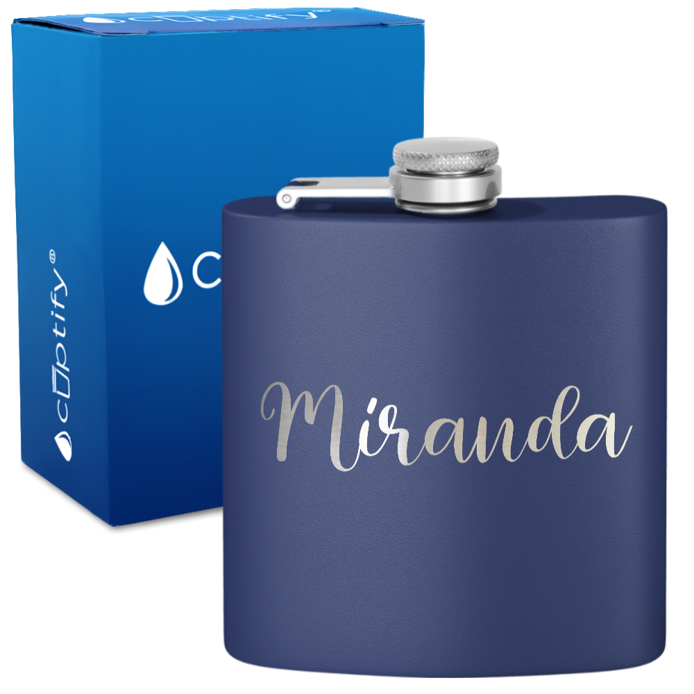 Personalized Miranda Style 6oz Hip Flask