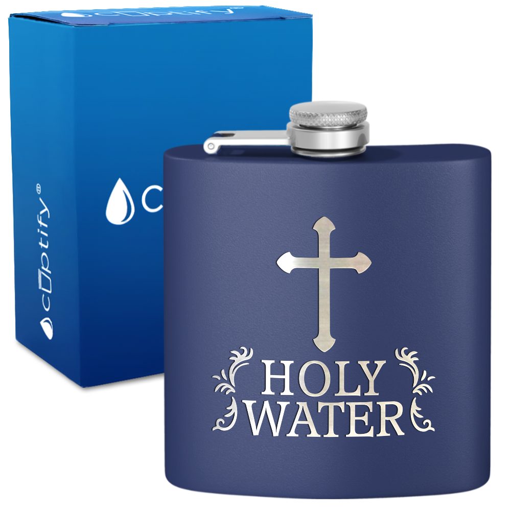 Holy Water 6 oz Stainless Steel Hip Flask