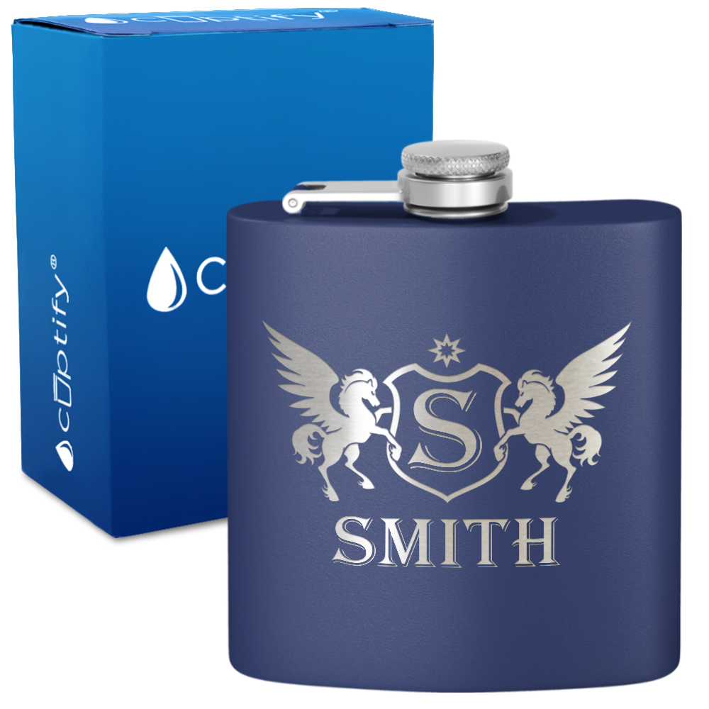 Personalized Pegasus 6oz Hip Flask