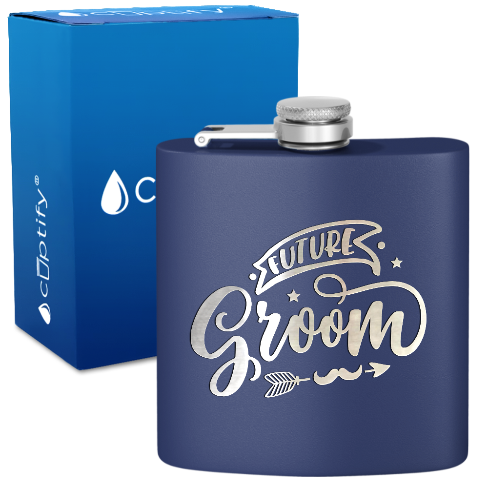 Future Groom 6 oz Stainless Steel Hip Flask