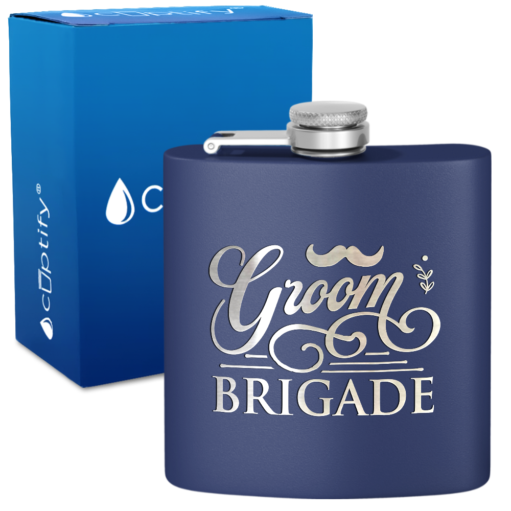 Groom Brigade 6 oz Stainless Steel Hip Flask