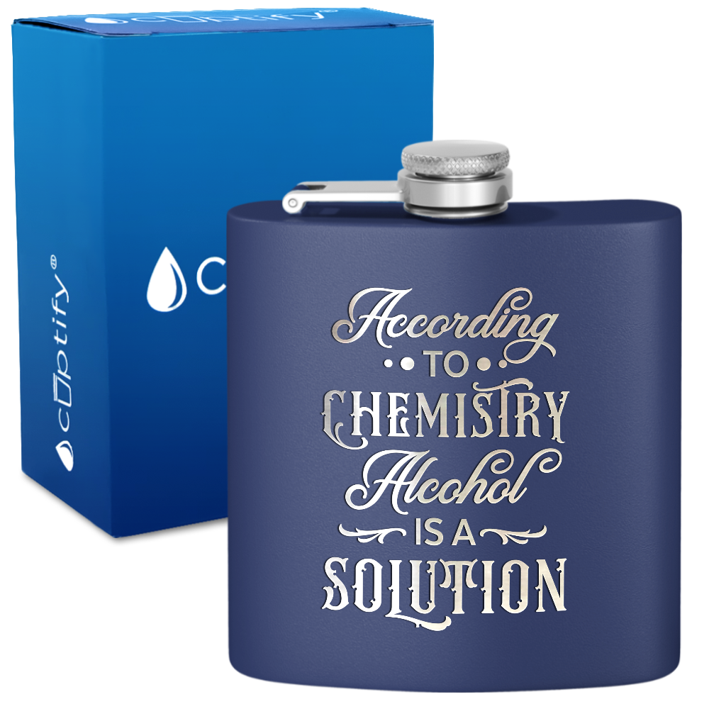 According To Chemistry 6 oz Stainless Steel Hip Flask