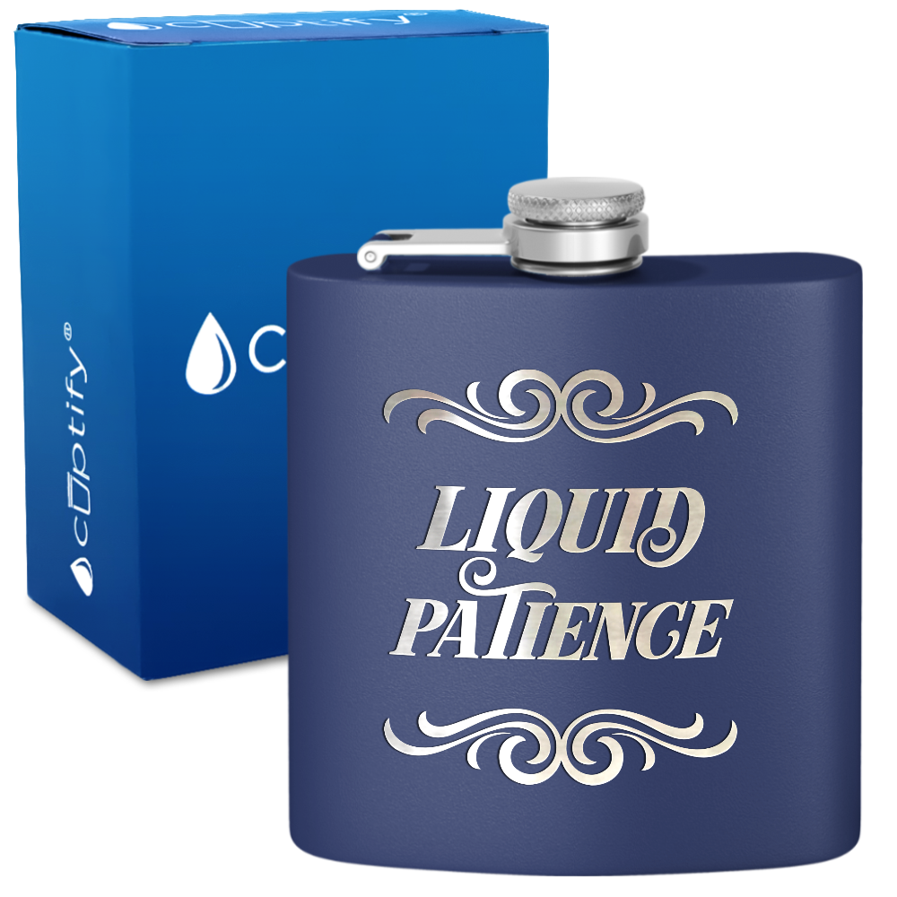 Liquid Patience 6 oz Stainless Steel Hip Flask