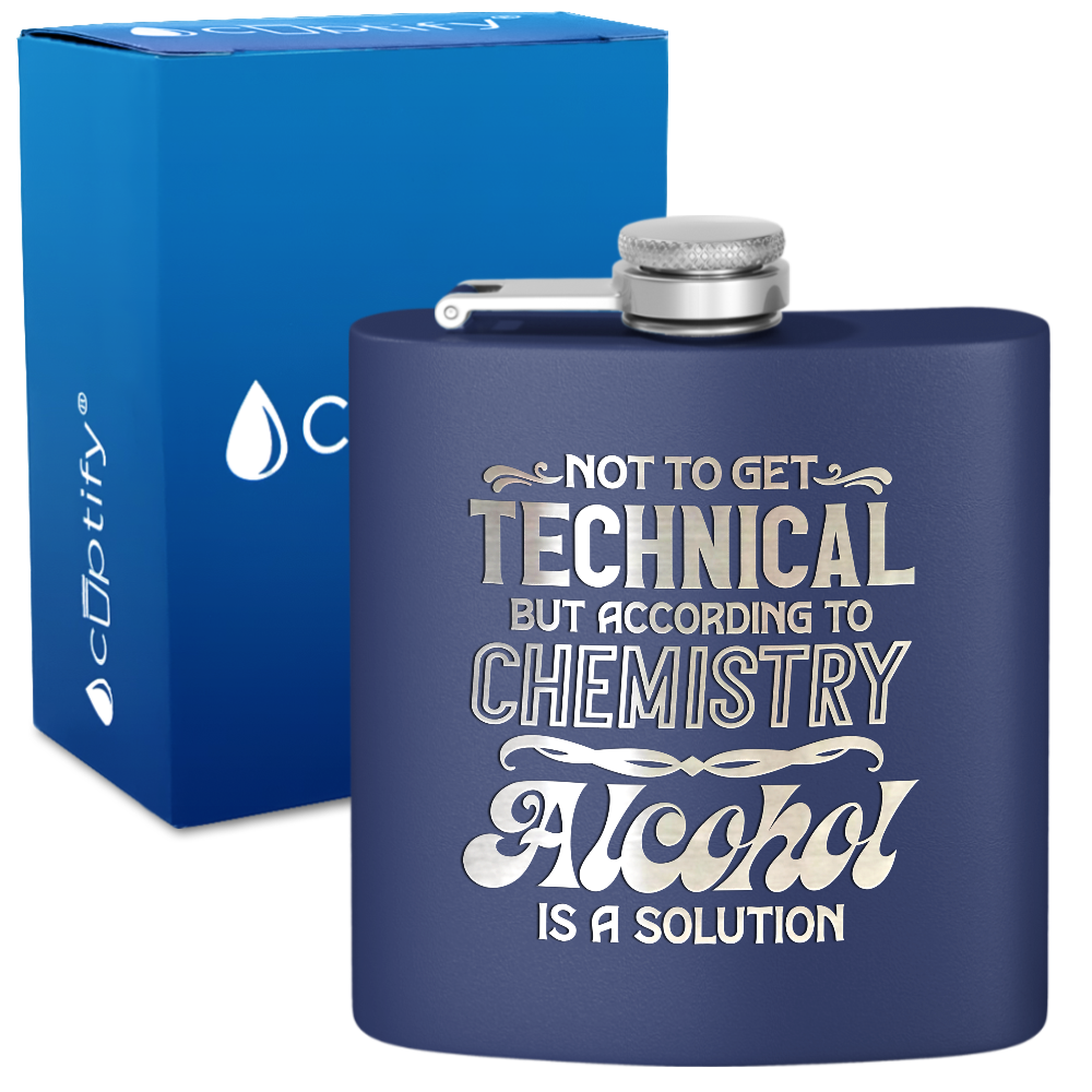 Not To Get Technical 6 oz Stainless Steel Hip Flask