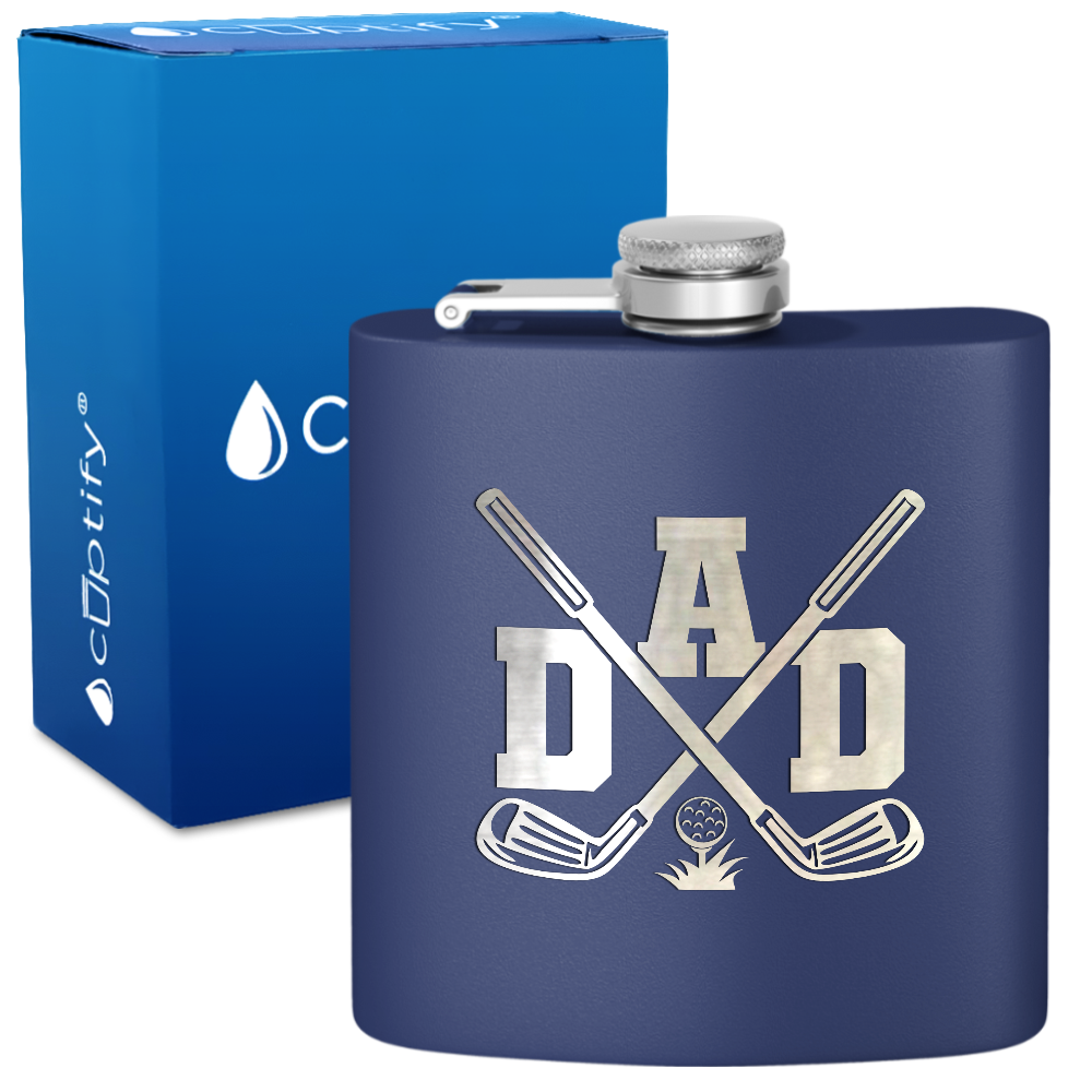 Golf Dad 6oz Stainless Steel Hip Flask