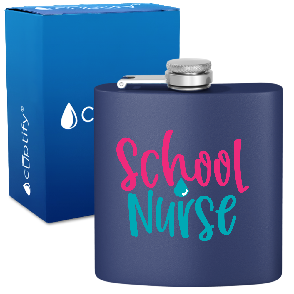 Nurse School 6oz Stainless Steel Hip Flask