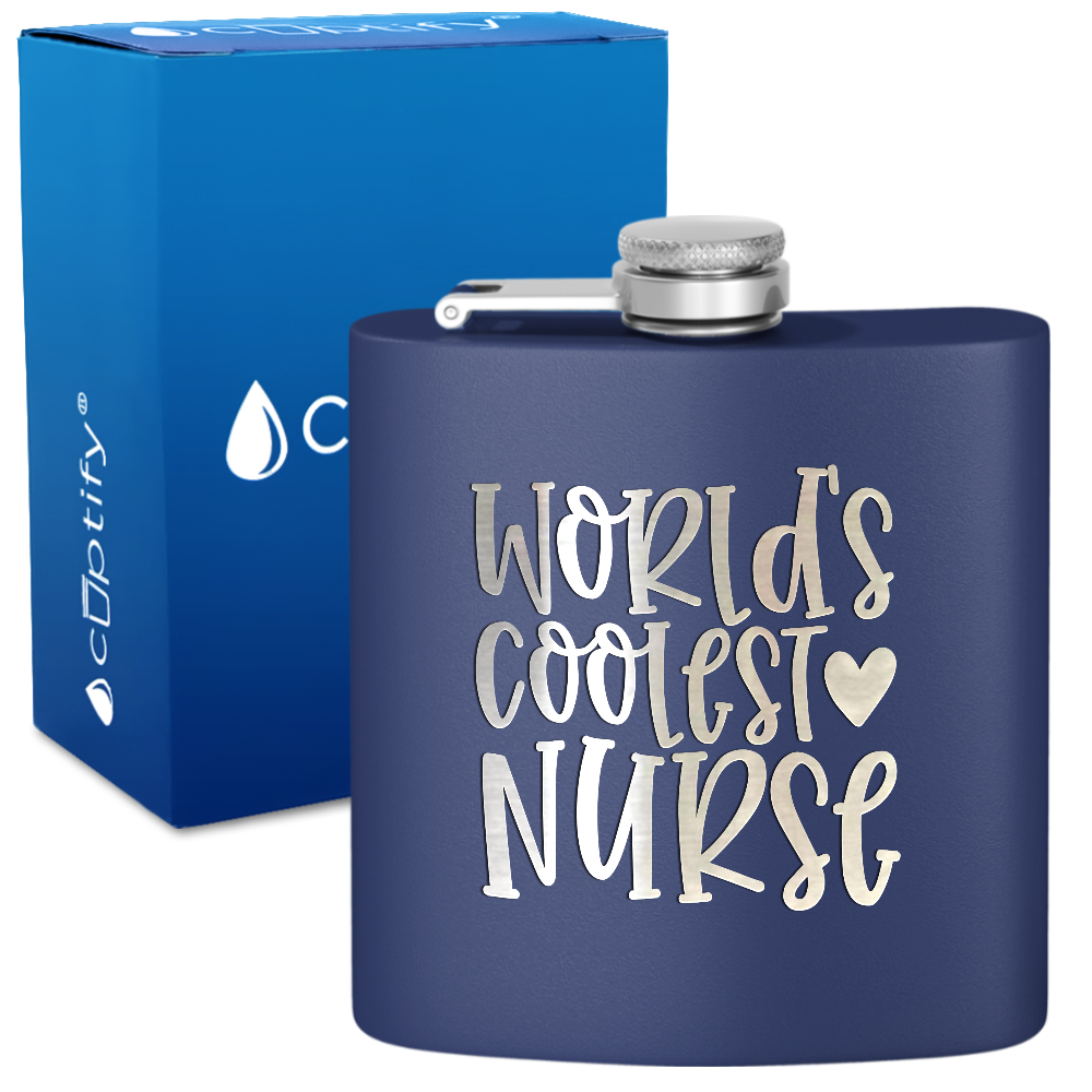World's Coolest Nurse 6oz Stainless Steel Hip Flask