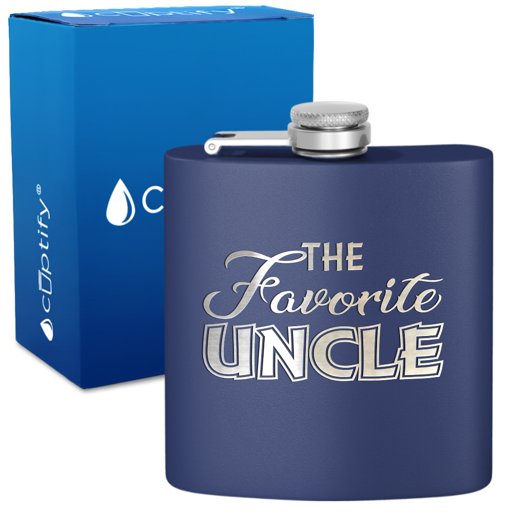 The Favorite Uncle 6oz Stainless Steel Hip Flask