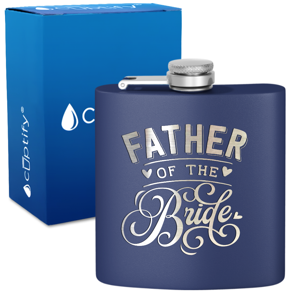 Father of the Bride 6 oz Stainless Steel Hip Flask