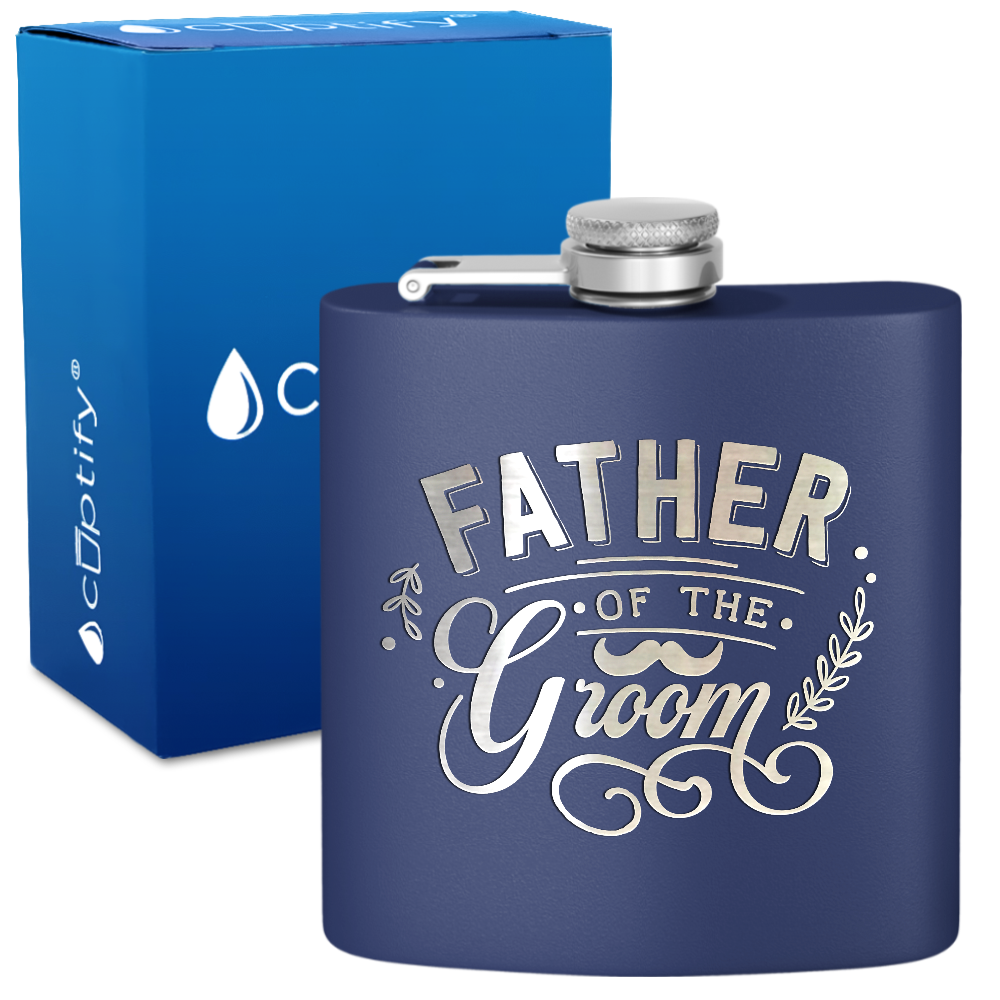 Father of the Groom 6 oz Stainless Steel Hip Flask