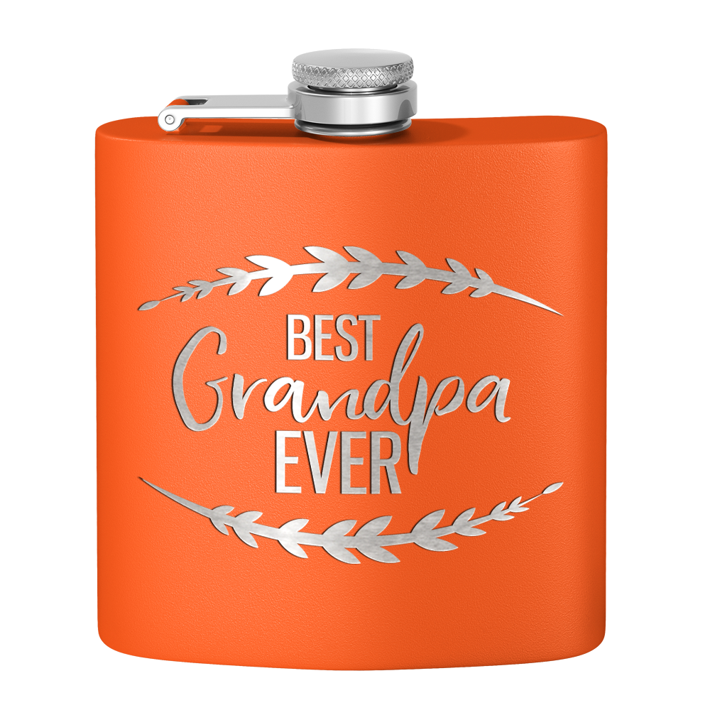 Best Grandpa Ever 6 oz Stainless Steel Hip Flask