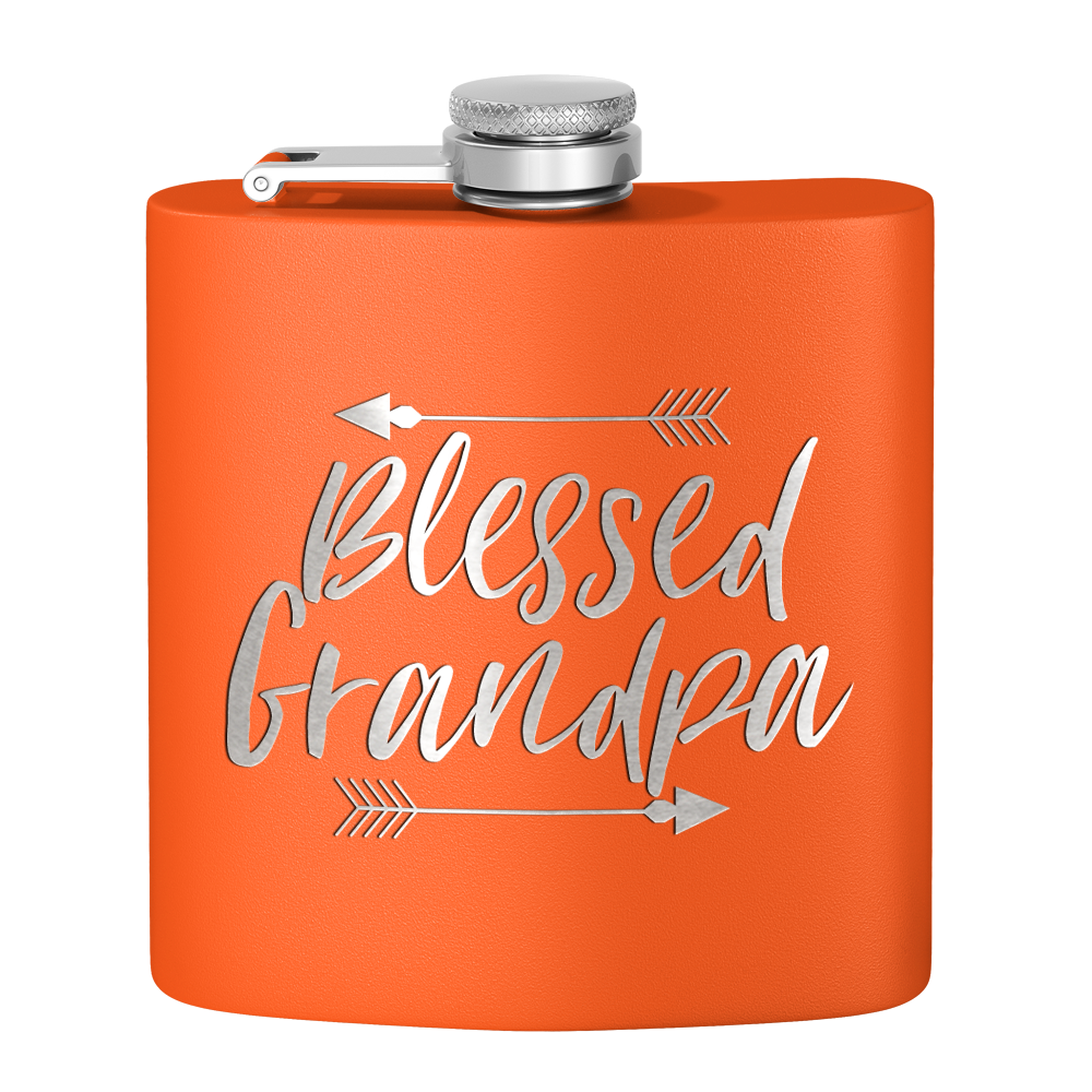 Blessed Grandpa 6 oz Stainless Steel Hip Flask