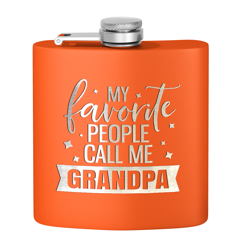 Favorite People Grandpa 6 oz Stainless Steel Hip Flask
