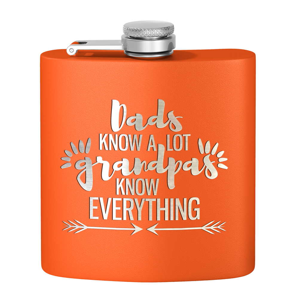 Grandpa Knows 6 oz Stainless Steel Hip Flask
