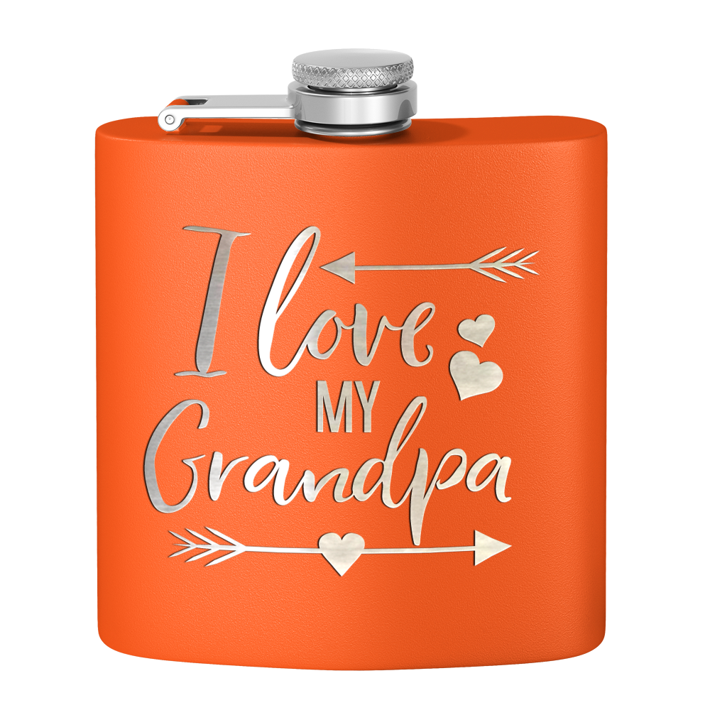Love Grandpa 6 oz Stainless Steel Hip Flask