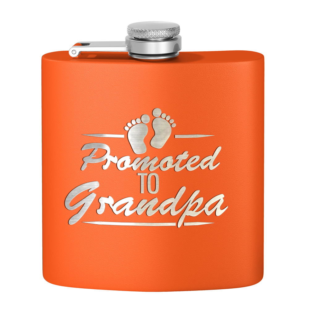 Promoted to Grandpa 6 oz Stainless Steel Hip Flask