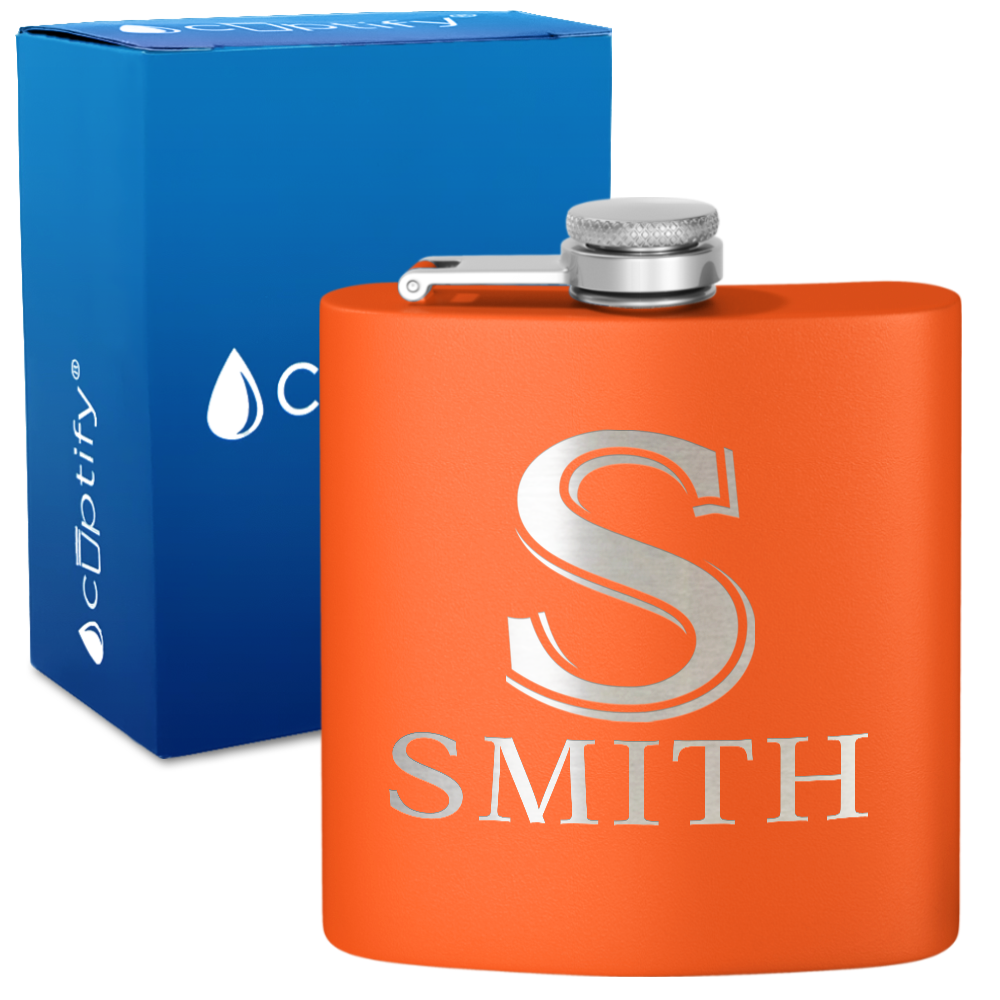 Personalized Monogram Initial and Name 6oz Hip Flask