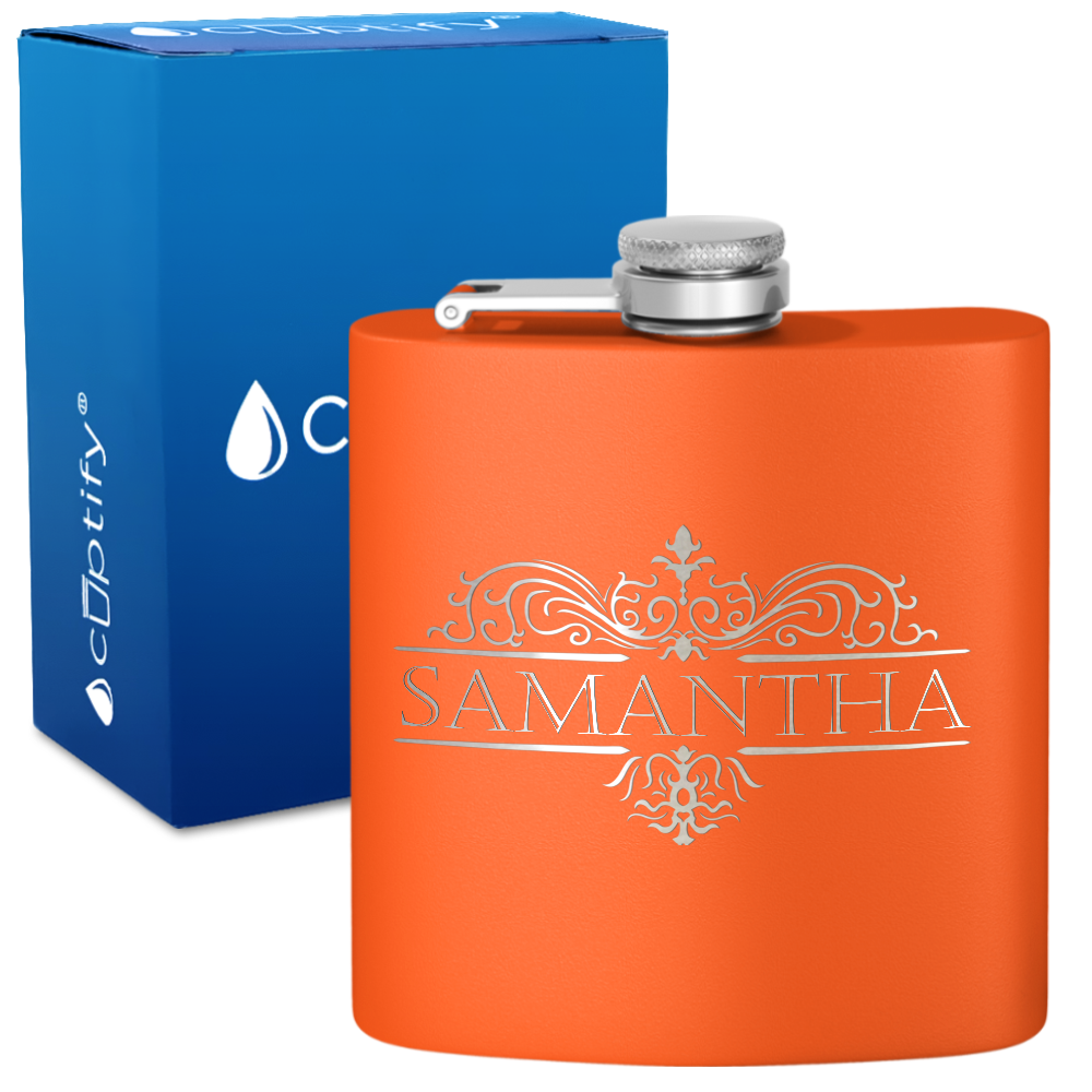Personalized Vestige Design 6oz Hip Flask