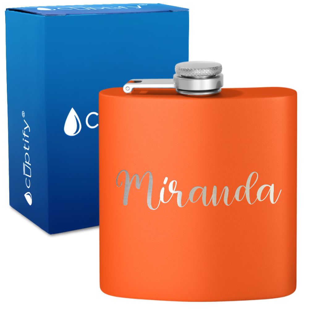 Personalized Miranda Style 6oz Hip Flask