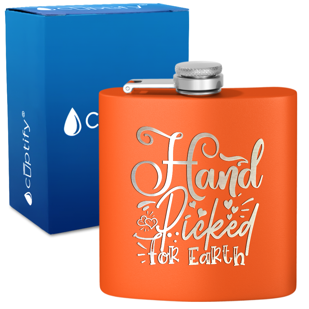 Hand Picked For Earth 6 oz Stainless Steel Hip Flask