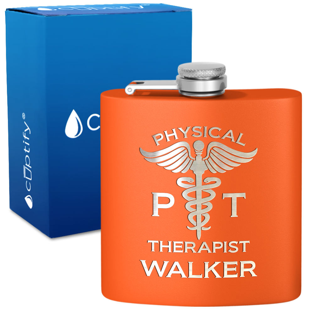Personalized PT Physical Therapist 6oz Stainless Steel Hip Flask